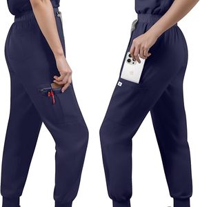 ชุดสครับสำหรับผู้หญิง ชุดยูนิฟอร์มพยาบาล เสื้อสครับกันยับ กางเกงจ็อกเกอร์ 11 กระเป๋า ผ้าสี่ทิศทางยืดได้ ชุดทำงาน - Product Image 4