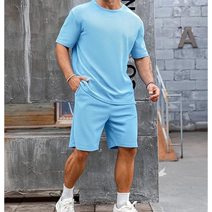 Custom Men 2 Piece <b>Set</b> Manufacturer Cotton T Shirt Shorts <b>Set</b> Casual Summer OEM ODM Private Label Bulk - Product Image 2