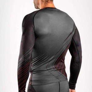 Professional <b>Men's</b> Long Sleeve <b>Compression</b> Rashguard <b>Shirt</b> Custom Logo Quick Dry Anti-Bacterial Spandex/Polyester MMA Rash Guard - Product Image 3