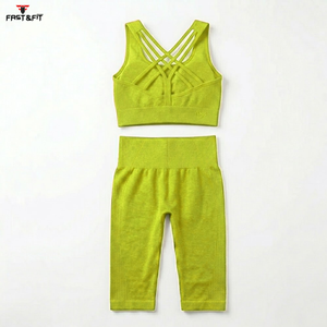 Ensemble de sport pour femmes en tissu 100% coton, taille plus, couleur unie, design unique, nouveau design, ensemble de sport pour femmes, meilleur design, soutien-gorge et short - Product Image 5