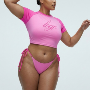 Ensembles de bikinis 2 pièces taille haute écologiques personnalisés, séchage rapide, logo personnalisé, faible MOQ pour les acheteurs de boutiques - Product Image 5