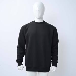 Custom Logo black crewneck sweatshirt premium cotton fleece <b>pullover</b> <b>men</b> oversized fit streetwear manufacturer wholesale supply - Product Image 1