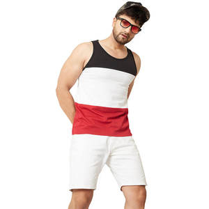 100% Customized Wholesale Slim Fit Spoon Neck Ribbed Knitted Tank <b>Top</b> White Men's Cotton Embroidery Personalized Logo Printing - Product Image 4