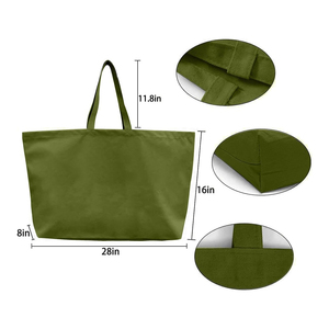 กระเป๋าผ้าแคนวาสธรรมดาขนาดใหญ่ สำหรับพิมพ์ลาย DIY  กระเป๋าหิ้วแบบเป็นมิตรกับสิ่งแวดล้อม - Product Image 6