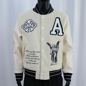 Custom Design Varsity <b>Jacket</b> <b>Men</b> Embroidered Logo Leather Sleeve College <b>Baseball</b> <b>Jacket</b> OEM Service - Product Image 6