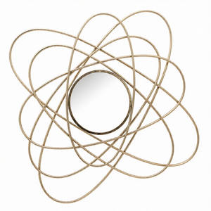 Espejo Decorativo de Pared con Diseño Vintage Elegante, Acabado Dorado, Forma Única de Metal, Personalización de Fábrica, para Dormitorio - Product Image 1