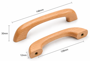 Wooden Cabinet Handle Bar <b>Rustic</b> Furniture Pull Kitchen Drawer Handle Durable Solid Wood Design Solid Wood Handle - Product Image 2