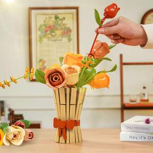 Bloques de Construcción de Ramo de Rosas, 868 Piezas, Flor Eterna en Jarrón, Ladrillos Decorativos para el Hogar, Regalo Romántico para Niñas en San Valentín, Juguetes DIY para Niños - Product Image 4