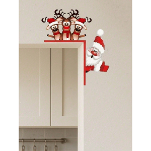 Decorazione Natalizia per Porta CIFbuy a Forma di Renna, Adesivi Murali Impermeabili per Interni/Esterni, Servizio di Ritiro Disponibile - Product Image 3