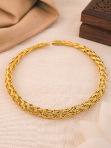 Gold Braided Collar Necklace for Women - Product Image 1