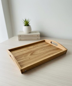 Bandeja de Servir Rectangular Grande de Madera con Asas para Mesa de Centro, Sala de Estar, Desayuno en la Cama - Product Image 3