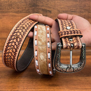 Cinturón de piel de vaca auténtica de diseñador de lujo 100% con hebilla de aleación ajustable para hombre y mujer a la moda al por mayor - Product Image 4