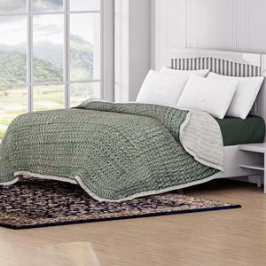 Manta de Lujo para Invierno con Estampado Floral, Extra Grande, para Hotel o Hogar, Ecológica, Orgánica, Hecha a Mano, con Estampado en Bloque, Acolchada, 100% Algodón - Product Image 2