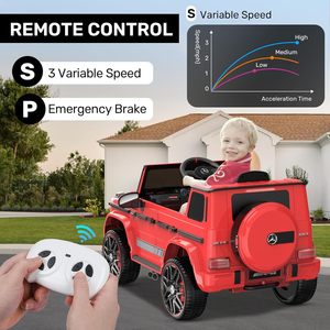 Voiture électrique pour enfants ANPABO sous licence G63, 12V, avec télécommande parentale, avertissement vocal de batterie faible, véhicule électrique pour enfants, rouge - Product Image 2