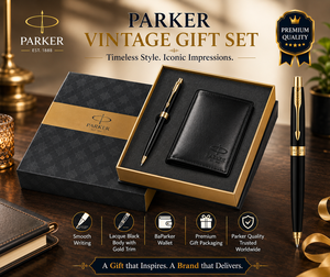 Set de Regalo Parker Royal, Bolígrafo con Detalles en Negro Mate y Dorado, Cuaderno de Cuero Sintético, Duradero y de Larga Duración, Caja de Regalo de Escritura de Lujo - Product Image 5
