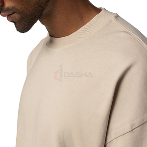 T-shirt Homme Oversize en Coton Lourd 240 GSM avec Logo Frontal Anti-boulochage Manches Courtes Streetwear Haute Qualité Vente en Gros OEM - Product Image 5