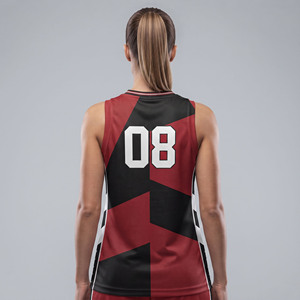 Maillot de basketball sans manches pour femme, col en V, vente en gros - Product Image 2