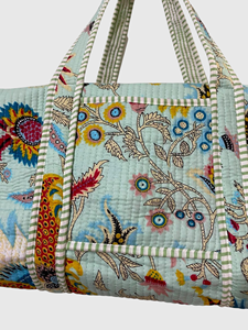Pochette cosmétique à imprimé floral, taille moyenne, style bohème, fermeture éclair en textile, poignée souple, pochette de maquillage multifonction - Product Image 6