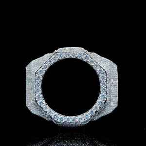 Hip Hop Iced Out Spiked Bezel Moissanite Octagon Watch Mod Case for 2100 Gold Plated Custom Luxury Watch <b>Frame</b> Jewelry - Product Image 6