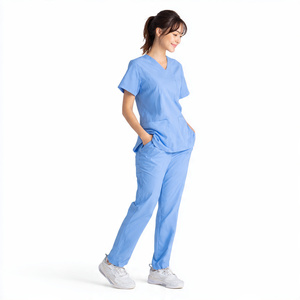 Hot Sale Custom Nurse Uniform <b>Scrub</b> Sets Cotton Knitted Breathable Comfortable Unisex Medical <b>Scrubs</b> for Hospital - Product Image 2