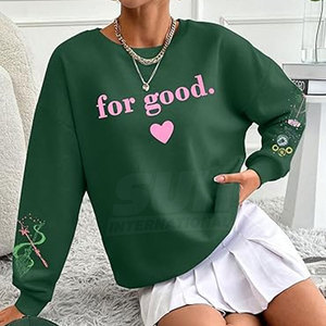 เสื้อสเวตเชิ้ตผู้หญิงสำหรับฤดูหนาว ทรงหลวม สีพื้น พิมพ์ลาย DTF ทันสมัย คุณภาพสูง เป็นมิตรกับสิ่งแวดล้อม ระบายอากาศได้ดี ผลิตจากผ้าฝ้าย 100% - Product Image 2