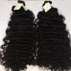 Venta al por mayor camboyano I Tip Micro Nano anillo extensión de cabello rizado ondulado trama de piel extensiones de cabello de alta calidad - Product Image 3