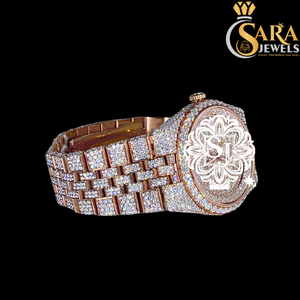 Reloj de Diamante Moissanite Analógico Verde de Primera Calidad para Regalar en Ocasiones Especiales y Eventos Formales Disponible al Mejor Precio - Product Image 2