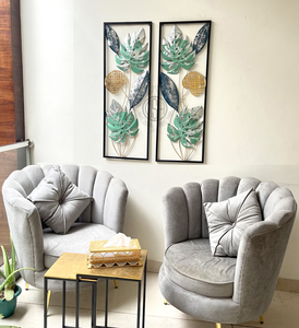 Arte Decorativo de Pared con Flores de Hierro Dorado, 2 Piezas, Decoración Metálica Moderna para Sala de Estar, Entrada y Oficina - Product Image 6