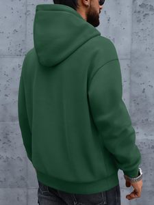 Sweat à capuche homme coupe décontractée, uni, personnalisable, en molleton épais, avec poche kangourou, mélange 100% coton - Product Image 4
