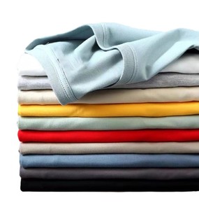 T-shirt classique unisexe à manches courtes, coupe ajustée, couleur unie, broderie personnalisée avec logo, prix d'usine CN Bangladesh, OEM - Product Image 2