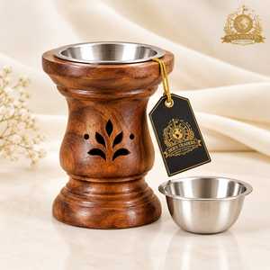 Quemador de incienso de madera con tapa de madera, soporte para Bakhoor árabe, incensario de carbón para Oud, difusor de aroma de madera tallada, soporte. - Product Image 3