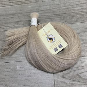 Extensiones de cabello humano vietnamita ligero V recto Natural alineado con cutícula de alta calidad Rubio platino estilo de onda Natural a granel - Product Image 4