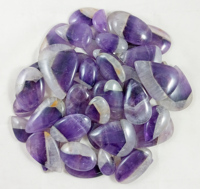 Lot de cabochons en quartz améthyste naturel Radha Arts, pierres précieuses en vrac blanc et violet pour la fabrication de bijoux - Prix de gros