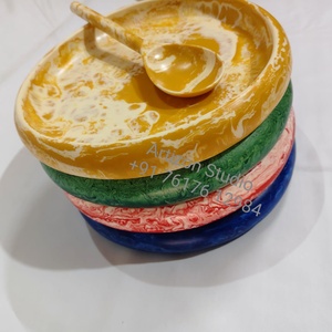 Decorative Polished Multi-Color Resin Food Grade Classic Durable Premium Handmade Eco-Friendly Party Serving Bowl Artizon Studio - Product Image 3