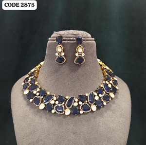 Conjunto de Collar Choker de Lujo con Rubíes Rojos y Kundan para Mujer, Chapado en Oro, de Latón, para Novia, Boda, Fiesta, Joyería de Colección - Product Image 3