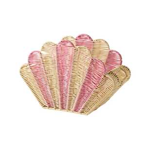 Kids Scallop Rattan Storage <b>Basket</b> Kids Furniture Kids Room Handwoven <b>Wicker</b> Shell Shape Storage Bin For Toddler Bedroom Decor - Product Image 2