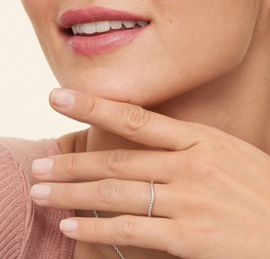 Bague en diamant synthétique certifié IGI, 1,50 ct, clarté VS1, couleur F, taille brillant rond, or blanc 14 carats, bijoux minimalistes pour elle - Product Image 3