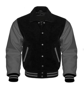 Customizable Men's Plus Size Varsity <b>Jacket</b> Stylish Wool Body with Genuine PU Leather Sleeves <b>Patchwork</b> Embroidery Winter Wear - Product Image 3