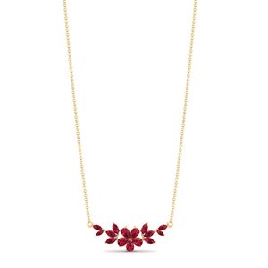 Colliers pendentifs REYES en argent sterling 925 avec rubis taille poire de 3,87 carats pour femmes, certifiés GRA, bijoux fins en moissanite - Product Image 1