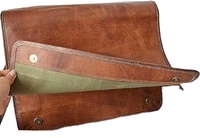 Bolso Bandolera de Cuero Genuino de Grano Completo, Hecho a Mano, Ecológico, Estilo Vintage, para Hombre y Mujer, Decorado con Botones, para Portátil