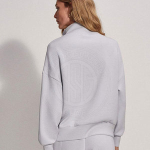 <b>Lightweight</b> Fashion Wear Half Zip Mock Neck <b>Sweatshirts</b> With Soft Finish <b>Women</b> Half Zip Mock Neck <b>Sweatshirts</b> - Product Image 2
