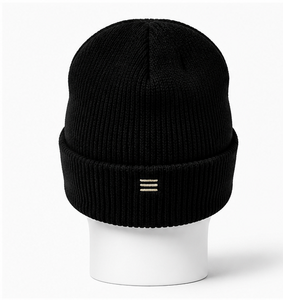 Custom Logo Jacquard Rib Knit Cuffed <b>Beanie</b> Ribbed Knit <b>Beanie</b> with Custom Embroidered Logo Winter Cuffed Knit <b>Beanie</b> Hat - Product Image 3