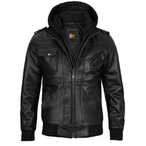 Chaqueta de Motociclista para Hombre, Impermeable, Cortavientos, de Cuero, Antibacteriana, con Forro de Sherpa, para Uso en Invierno - Product Image 1