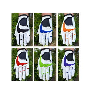 Black White Cabretta Leather High Quality All Weather Unisex Golf Gloves for Hands - Product Image 5