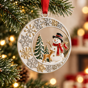 Custom <b>Christmas</b> Ornaments Custom Shape Metal Embossed Logo Hanging <b>Decoration</b> OEM - Product Image 1