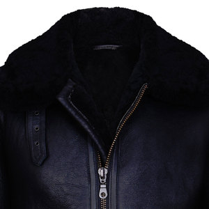 Blouson Bomber Personnalisé VORNEX INDUSTRY en Cuir Véritable Écologique 2026 Noir en Peau de Mouton Hiver avec Col Montant - Product Image 4