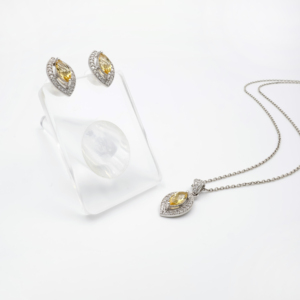 Juego de Pendientes y Colgante de Plata de Ley 925 con Citrino Natural, Chapado en Rodio, Joyería Fina OEM ODM - Product Image 4
