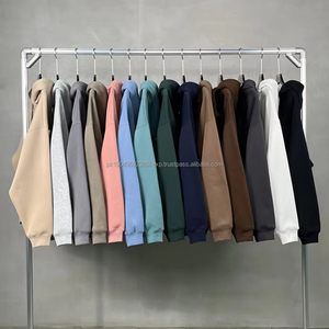 Fabrication sur mesure de sweats à capuche en coton polyester doux et épais de couleur unie 350GSM, sweats à capuche surdimensionnés pour hommes, sweats à capuche d'hiver - Product Image 4