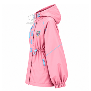 Chaqueta Impermeable con Capucha Rosa para Mujer de la Hermandad Gamma Phi Delta, Cortavientos con Cierre Completo, Cintura Ajustable con Cordón, Chaqueta Anorak para Exteriores - Product Image 4