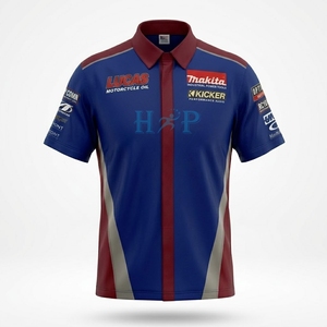 Camisas de mecánico automotriz profesional con logotipo personalizado, uniforme de trabajo con botones, manga corta, camisa de carreras F1, ropa de servicio para técnicos - Product Image 3